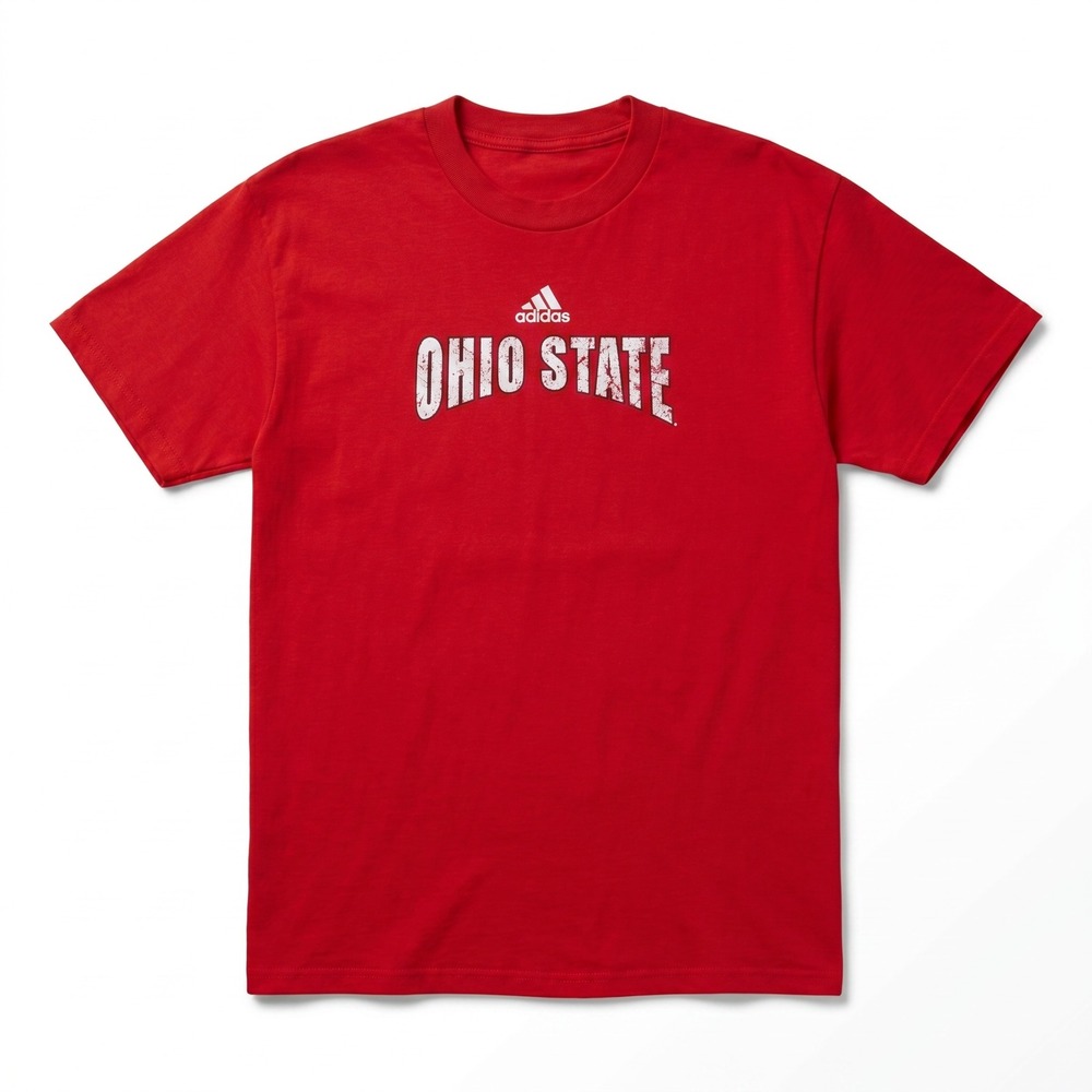 Adidas Ohio‎ State T-Shirt Mens XL Red Distressed Graphic Tee